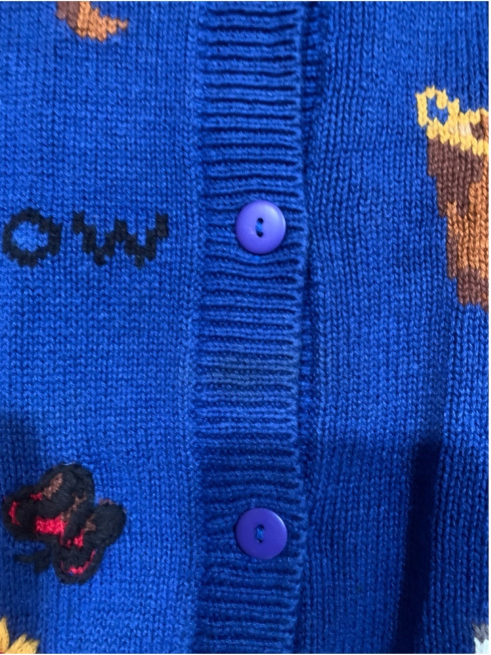 Vtg Y2K Women's cotton blend Quacker Factory Cat Print Cardigan Sweater, Size 3X - Picture 5 of 8